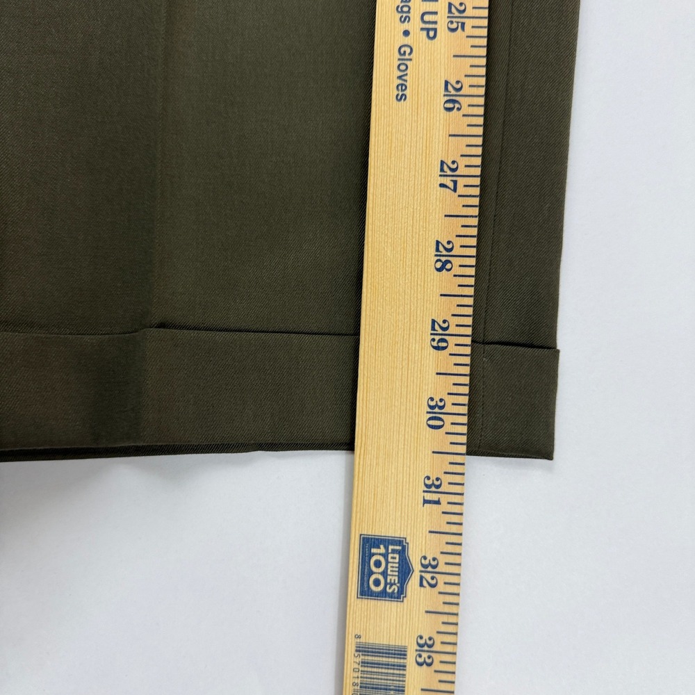 Vintage J.B. Britches Nordstrom Mens Green Wool Pleated Dress Pants 35x32 (USA) - Picture 9 of 11